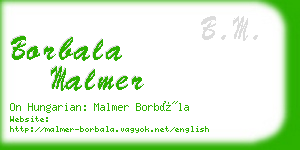 borbala malmer business card